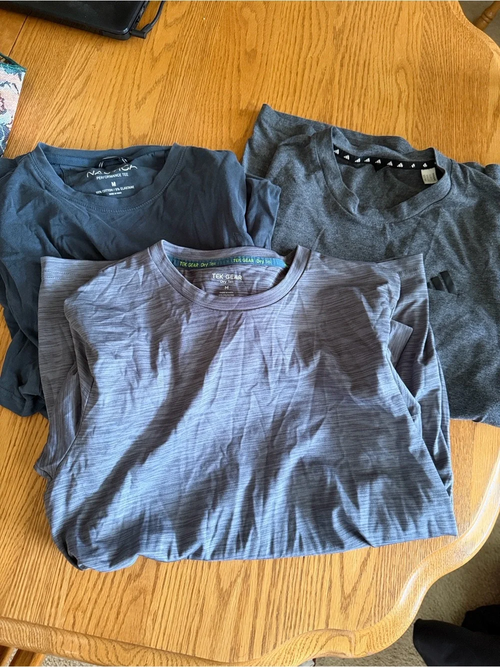 Three men’s tshirts, Tek Gear, Adidas, & Nautica